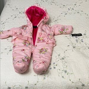 Steve Madden Pink Floral Snowsuit with Hood